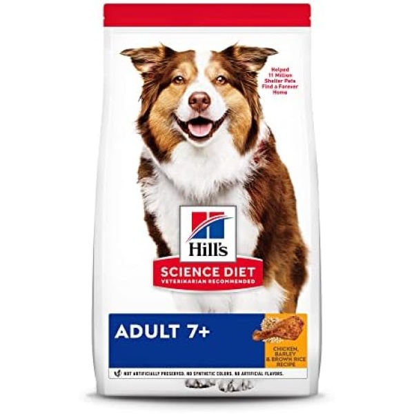 Hill's Science Diet Dry Dog Food, Adult 7+ for Senior Dogs, Chicken Meal, Barley & Brown Rice Recipe, 15 lb. Bag