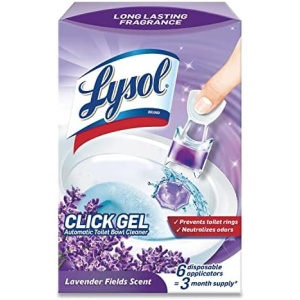 Lysol Click Gel Automatic Toilet Bowl Cleaner, Gel Toilet Bowl Cleaner, For Cleaning and Refreshing, Lavender Fields, 6 Applicators