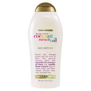 OGX Extra Strength Damage Remedy + Coconut Miracle Oil Shampoo for Dry, Frizzy or Coarse Hair, Hydrating & Flyaway Taming Shampoo, Paraben-Free, Sulfate-Free Surfactants, 25.4 Fl Oz