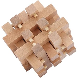 18pcs Wooden Brain Teaser Puzzle, Intelligent Jigsaw Lock Toy, Wooden Interlocking Puzzles Game Toy, Test Toy for Teens and Adults