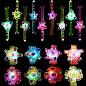 24pcs Random LED Light Up Fidget Spinner Bracelets Party Favors for Everyone Party Supplies,Birthday Gifts,Treasure Box Toys for Classroom,Carnival Prizes,Pinata Goodie Bags Stuffers，Party Supplies