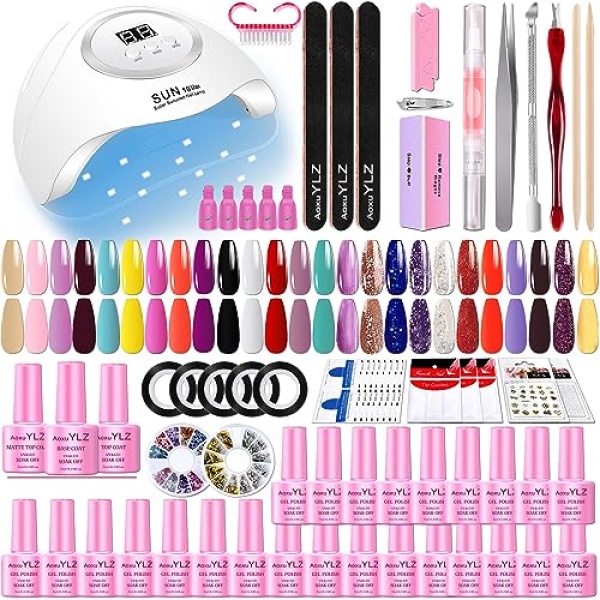 25 Colors Nail gel Polish Kit With 54W UV LED Nail Dryer,Manicure Tools,nail gel kit ,nail art tool
