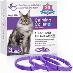 3 Pack Calming Collar for Cats and Kittens Pheromone Collar Efficient Relieve Reduce Anxiety Stress Pheromones Calm Relaxing Comfortable Breakaway Collars Adjustable for Small, Medium Large Cat
