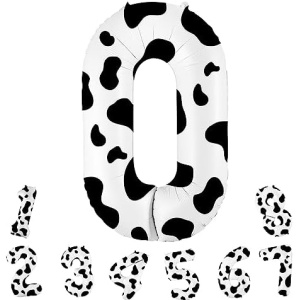 40inch Cow Print Number Balloons Birthday Party Decorations Moo Moo Im 10 Cow Foil Balloons for Cowboy Theme Kids Children 10th Birthday Party Supplies (0)