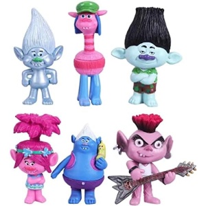 6 Pcs Trolls Toys for Girls,2.5-3.2 inch Troll Dolls-Troll Action Figure Toys-Mini Figure Collection Playset