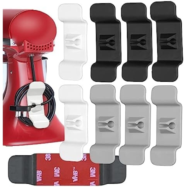 8PCS Cord Organizer for Kitchen Appliances, Strong 3M Adhesive Tape, Upgraded Cord Wrapper, Cord Holder for Appliances, Plug Holder for Blender Mixer, Coffee Maker, Pressure Cooker and Air Fryer