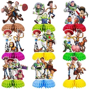 9Pcs Cartoon Toys Honeycomb Centerpiece for Table Decorations Honeycomb Birthday Party Decorations Supplies Anime Birthday Party Supplies Kids Party Favors Honeycomb Table Decorations Topper for Kids