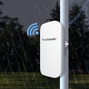 AC1200 Outdoor WiFi Extender Weatherproof，WiFi Booster and Signal Amplifier，Internet Booster，Wireless Bridge，Up to 1200Mbps Dual Band WiFi Repeater ，Covers Up to Least 3440 Sq. ft and 30 Devices