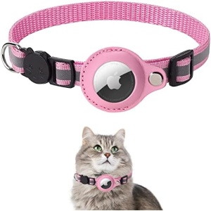 AIYGO Airtag Cat Collar Reflective Cat Collar with Airtag Holder Adjustable Size（12.8 inch in Length） with Breakaway Safety Buckle Airtag Collar for Kitten Puppy
