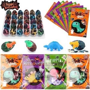 ANPHILE Halloween Party Favors, 30 Pack Halloween Hatching Dinosaur Eggs, Halloween Goodie Bag Fillers in Bulk Halloween Party Supplies Halloween Trick or Treat Classroom Party Supplies
