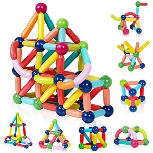 ANYCOVER 114PCS Magnetic Toys Magnetic Building Stick, Multiple Sizes Multiple Colors Magnetic Building Blocks Construction Toys, for Children Over 3 Years Old Preschool Children's Toys
