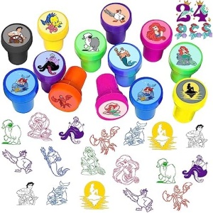 ANYMONYPF 24 pcs Mermaid Stampers Princess Party Favor Mermaid Birthday Party Supplies for Mermaid Lovers Mermaid Party Supplies Self-Ink Stamps Gifts