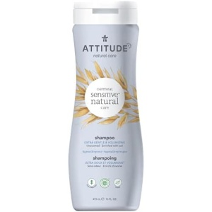 ATTITUDE Extra Gentle and Volumizing Shampoo for Sensitive Skin Enriched with Oat, EWG Verified, Hypoallergenic, Vegan and Cruelty-free, Unscented, 16 Fl Oz