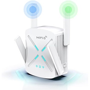 AX1800 WiFi 6 Extender WiFi Booster - Gigabit Port WiFi Range Extender 1800Mbps Dual Band 5GHz 2.4GHz WiFi Repeater, WiFi Extender Signal Booster for Home, 5 Modes, up to 64 Devices, WPS Setup