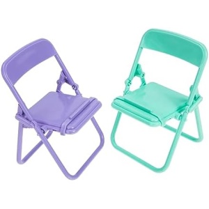 Abaodam 2pcs Folding Chair Chairs for Toddlers Infant Toys Mini Toy Toddlers Toys Toddler Furniture Dollhouse Accessories Photo Props Dollhouse Miniatures Baby Plastic Flat Phone Stand