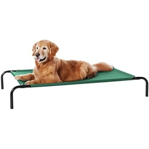 Amazon Basics Cooling Elevated Dog Bed with Metal Frame, Large, 51 x 31 x 8 Inch, Green