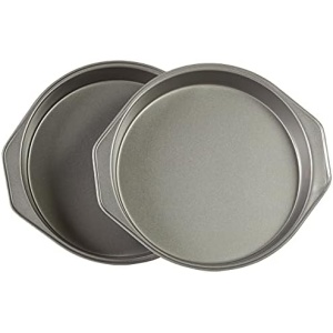 Amazon Basics Nonstick Round Baking Cake Pan, 9 Inch, Set of 2, Gray