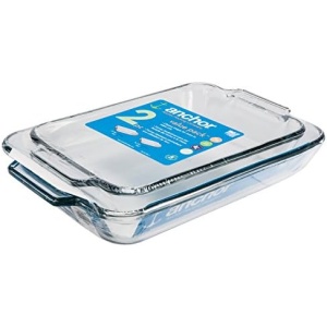 Anchor Hocking Oven Basics Glass Baking Dishes, Rectangular Value Pack, 2 Piece Set, Small