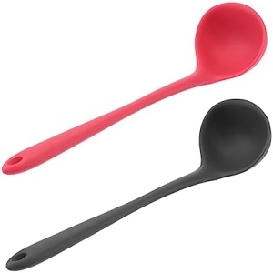 Angoily 2pcs Silicone Spoon Chinese Spoons Soup Ladle Silicone Japanese Spoon Silicone Stirring Spoon Kitchen Serving Spoon Ladle Utensil Novel Spoons Kitchen Gadget Porridge Spoons Food