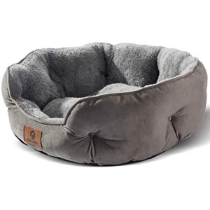 Asvin Small Dog Bed for Small Dogs, Cat Beds for Indoor Cats, Pet Bed for Puppy and Kitty, Extra Soft & Machine Washable with Anti-Slip & Water-Resistant Oxford Bottom, Grey, 20 inches