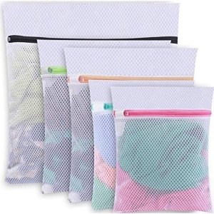 BAGAIL Set of 5 Mesh Laundry Bags for Blouse,Hosiery,Underwear,Sweaters,etc. Premium Laundry Bags for Travel Storage Organization (5 Set)