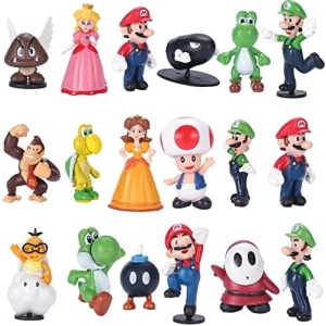 BLOHDI 18 Pcs Set Mario Toy Bros Super Mary Princess, Turtle, Mushroom, Orangutan, Super Mary Action Figures （2 inches）