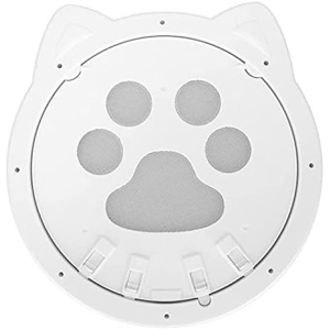 BOPOMOFO Screen Cat Door, Inner Size 8.67"x8.67", 4 Way Locking Pet Door for Screen Doors, Easy to Install & Clean (White) CD-02-W