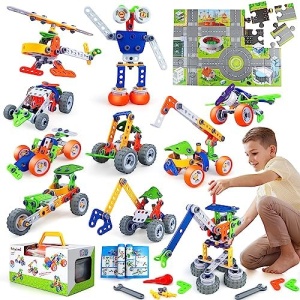 Babyiland Building Blocks for Kids Ages 4-8 STEM Toys Building Toys Erector Set for Boys Age 4-7 6-8 8-10 Educational Construction Toys Learning Engineering Toys Gift for 4 5 6 7 8 9 10+ Year Old Boys