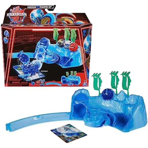 Bakugan Training Set with Octogan, Aquatic Clan Themed, Customizable Action Figure, Trading Cards, and Playset, Kids Toys for Boys and Girls 6 and up