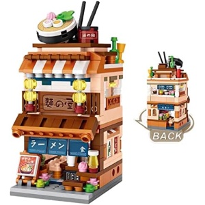 Baoswi Building Blocks Toys,Japanese Street View Ramen Shop Mini Bricks Model Set, MOC Creative DIY Simulation Architecture Mini Particle Construction Building Toy