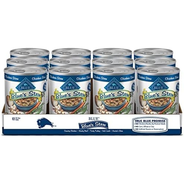 Blue Buffalo Blue's Stew Natural Adult Wet Dog Food, Chicken Stew 12.5-oz can (Pack of 12)