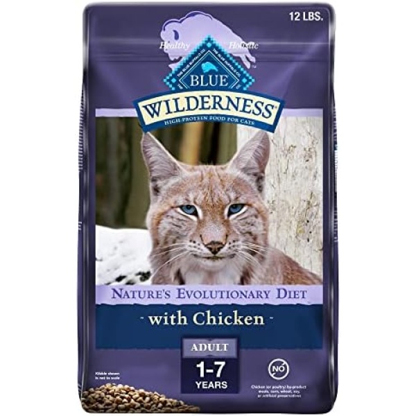 Blue Buffalo Cat Food, Natural Chicken Recipe, High Protein, Adult Dry Cat Food, 12 lb bag