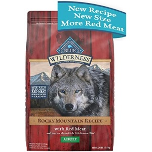 Blue Buffalo Wilderness Rocky Mountain Recipe High Protein Natural Adult Dry Dog Food, Red Meat with Grain 24 lb Bag
