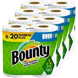 Bounty Select-A-Size Paper Towels, White, 8 Double Plus Rolls = 20 Regular Rolls (Packaging May Vary)