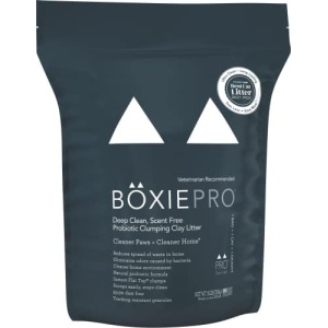 BoxiePro Deep Clean Probiotic Clumping Clay Cat Litter -Scent Free- 16 lb- Cat Activated Probiotics- Longer Lasting Odor Control, Stays Ultra Clean, 99.9% Dust Free