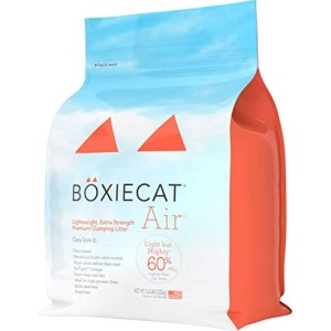 Boxiecat Air Lightweight Premium Clumping Cat Litter -Extra Strength- Scent Free- 11.5 lb- Plant-Based Formula- Stays Ultra Clean, Probiotic Powered Odor Control, 99.9% Dust Free