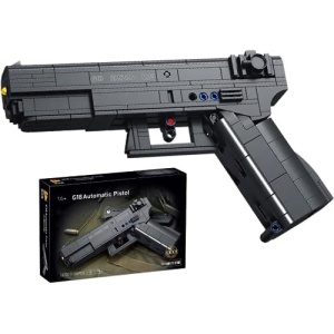Building Blocks Gun Set, 336 Pcs G18 Automatic Pistol Model Kits, Military Blaster Weapon Gun Bricks Kit Toy for Kids and Adult, Compatible with Lego Technic