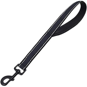CHMETE Short Dog Leash Heavy Duty Dog Leash with Comfortable Padded Handle Reflective Training Dog leashes for Medium Large Dogs Up to 80lbs Black