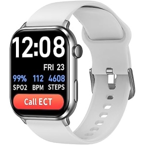 COCO Bluetooth Smartwatch BT2 for Seniors Men and Women, Personal Emergency PERS, Health Monitor, Heart Rate, Blood Oxygen Measuring, Fall Detection, Medical Reminder, Black (Silver)