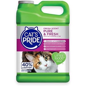 Cat's Pride Premium Lightweight Clumping Litter: Pure & Fresh - Up to 10 Days of Powerful Odor Control - Multi-Cat, Scented, 10 Pounds