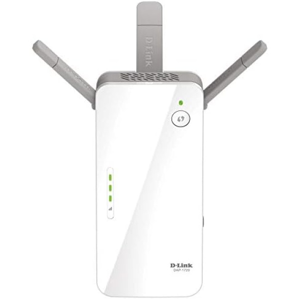 D-Link WiFi Range Extender, AC1750 Plug In Wall Booster, Dual Band Gigabit Wireless Repeater and Smart Signal Indicator (DAP-1720),White