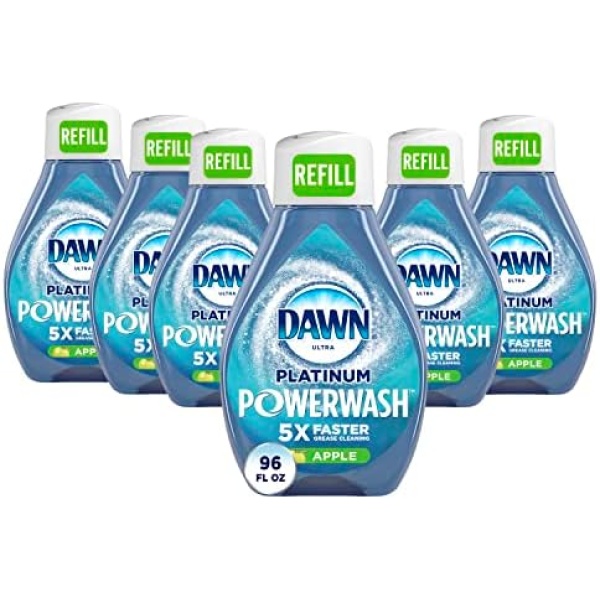 Dawn Platinum Powerwash Dish Spray, Dish Soap Cleaning Spray, Apple Scent Refill, 16 Fl Oz (Pack of 6) (Packaging may vary), Dish Soap Spray