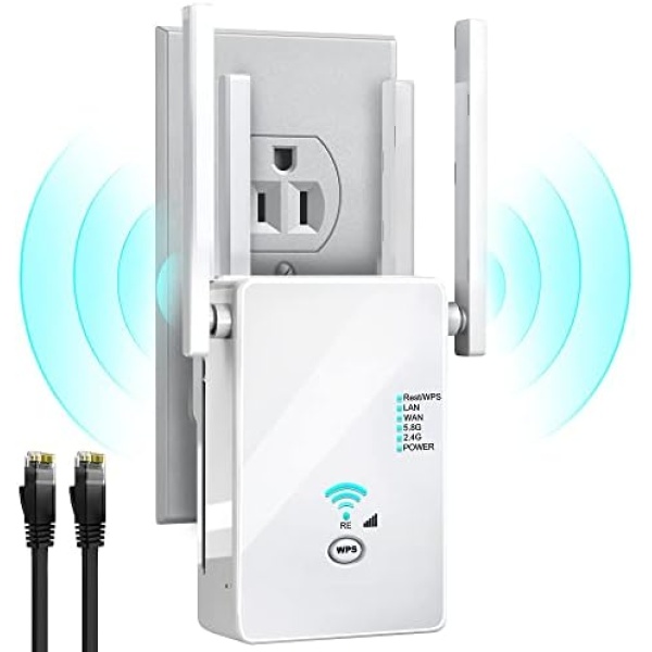 Decyam WiFi Extenders Signal Booster for Home, Coverage Up to 12000sq Ft, WiFi Booster and Signal Amplifier, 2.4/5GHz Dual Band, 1200Mbps WiFi Range Extender with Ethernet Port, 120 Devices