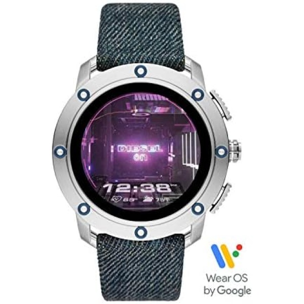 Diesel On Men's Axial Stainless Steel Touchscreen Smartwatch with Speaker, Heart Rate, GPS, NFC, and Smartphone Notifications