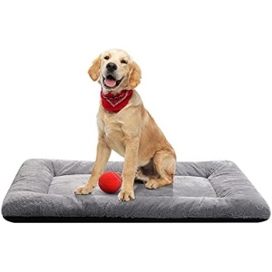 Dog Beds Crate Pad for Medium/Large Dogs Fit Metal ,Ultra Soft, Washable & Anti-Slip Kennel Pad for Dogs Cozy Sleeping Mat,Gray 36inch