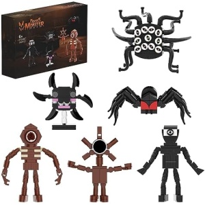 Doors Monster Building Toys Figures Seek Screech 6 Sets of Horror Game Block, Halloween Christmas Birthday Gift for Boys Girls(302pcs)
