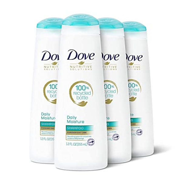 Dove Nutritive Solutions Moisturizing Shampoo Daily Moisture 4 Count for Dry Hair with Pro-Moisture Complex for Manageable and Silky Hair 12 oz