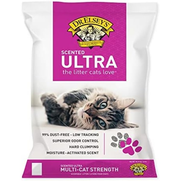 Dr. Elsey's Premium Clumping Cat Litter | Ultra Scented | 99.9% Dust-Free, Low Tracking, Hard Clumping, Superior Odor Control, Natural Ingredients & Moisture-Activated Scent