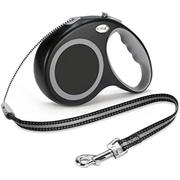 EC.TEAK Retractable Dog Leash, 26 FT Dog Walking Leash for Medium Large Dogs up to 77lbs, One Button Break & Lock, Heavy Duty No Tangle