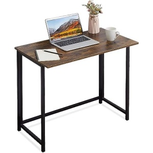 ENGERIO Folding Computer Desk, Space-Saving Home Office Desk, Modern Work Desk for Small Spaces, Foldable Computer Table, Simple Study Writing Table, Wooden Gaming Desk
